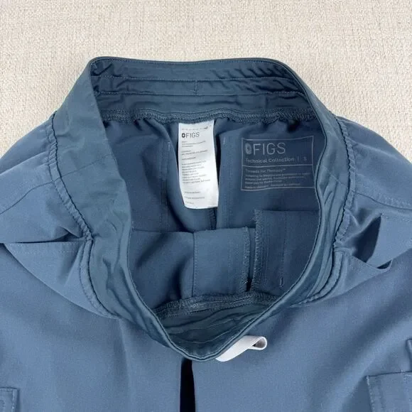 FIGS Yola Yoga Waistband Scrub Pants Womens Small Blue Dark Harbor W22SW2023 - Picture 6 of 16